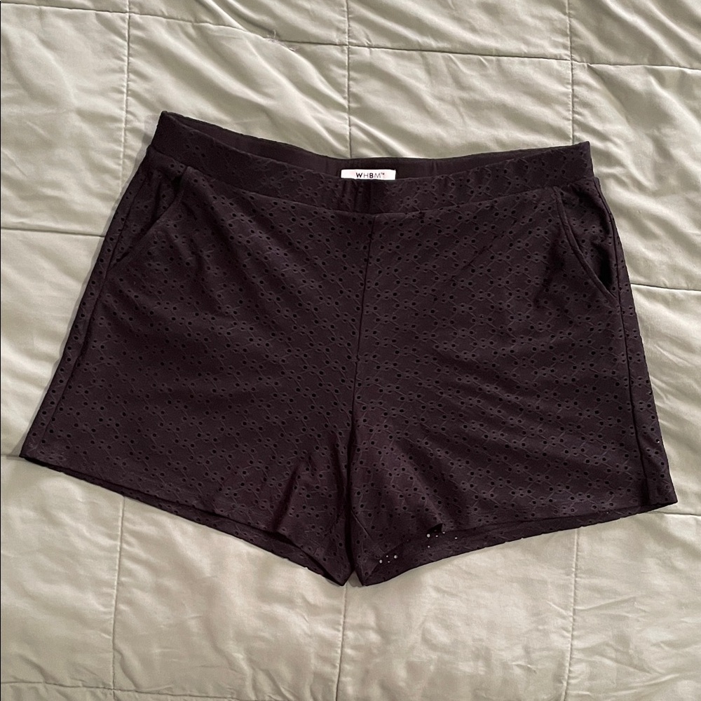 White House Black Market Black Eyelet Shorts